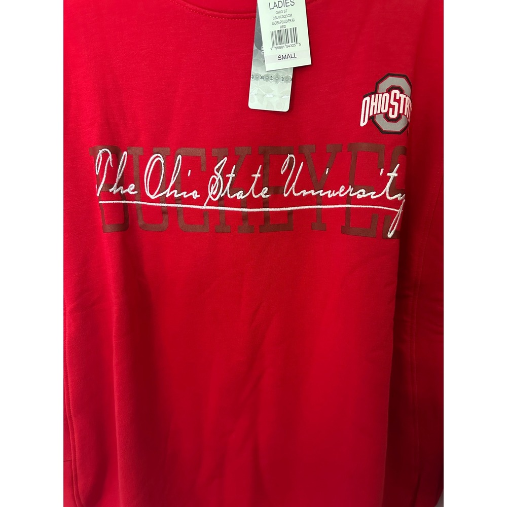 Ohio‎ State Buckeyes Champion Ladies Red Crew Neck Sweatshirt College Apparel - Picture 2 of 6